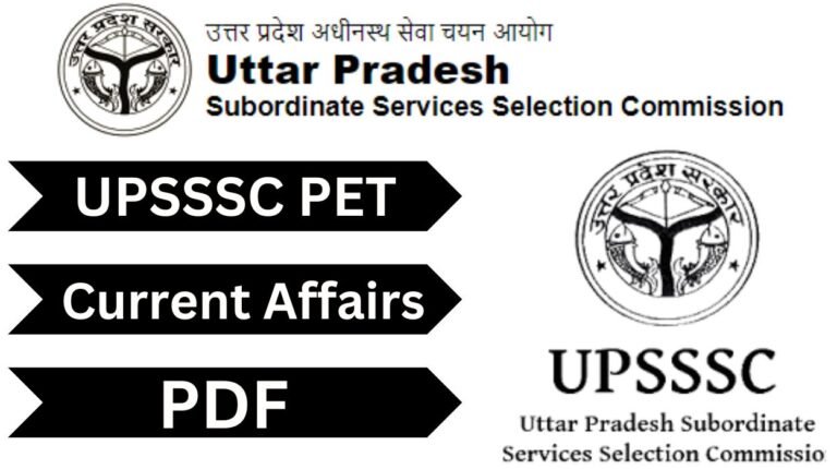 UPSSSC PET Current Affairs Pdf 2024 in english or hindi
