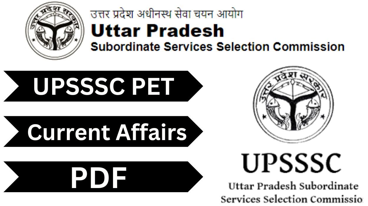 UPSSSC PET Current Affairs Pdf 2024 in english or hindi