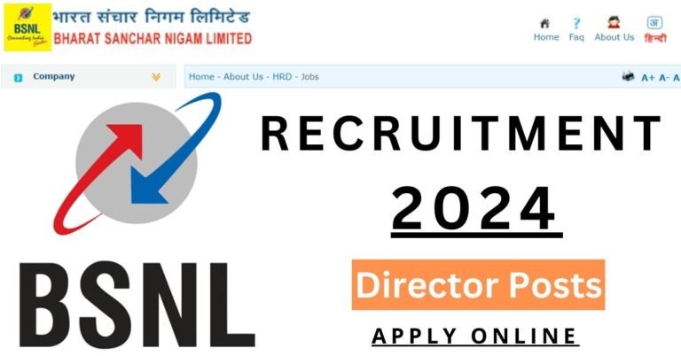 BSNL Recruitment 2024 Apply Online for Director Posts