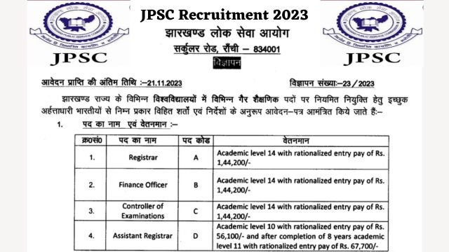 JPSC Jharkhand Public Service Commission New Recruitment