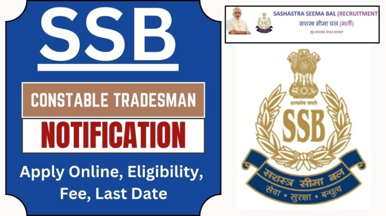 SSB Tradesman Recruitment 2024 Apply Online For Constable Tradesman Post