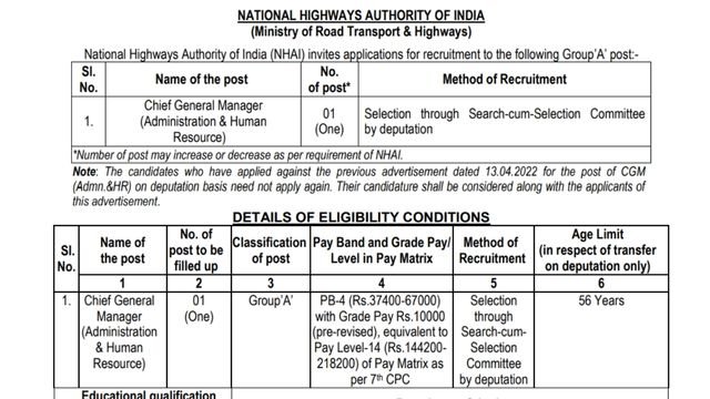 NHAI Recruitment 2023