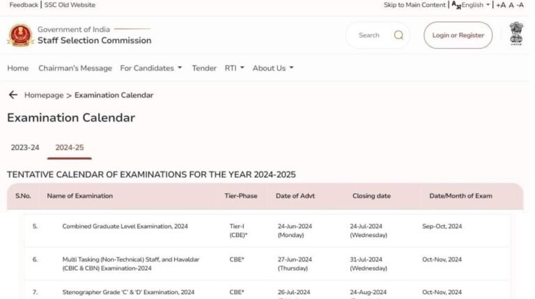 SSC Exam Calendar 2024-25 Exam Dates, Exam Schedule PDF Released Check Now