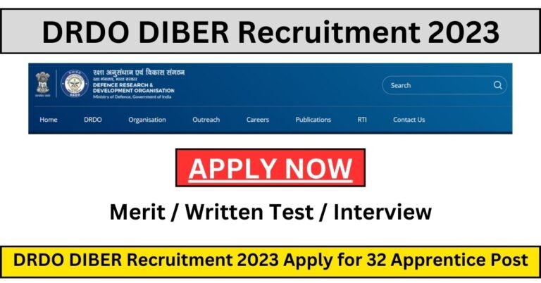 DRDO DIBER Recruitment 2023 Apply for 32 Apprentice Post