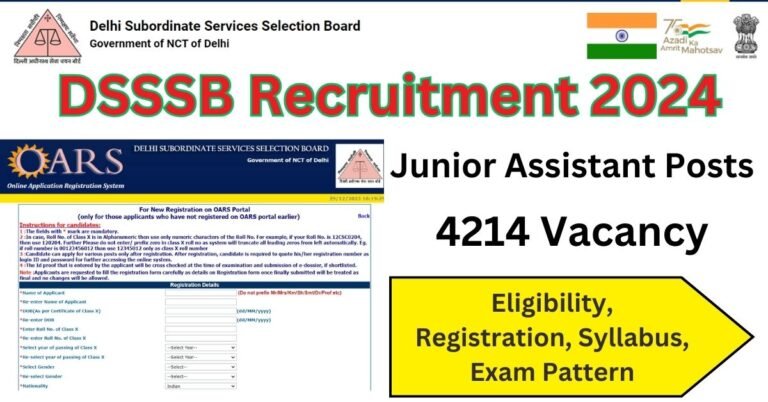 DSSSB Recruitment 2024 Apply for 4214 unior Assistant Posts