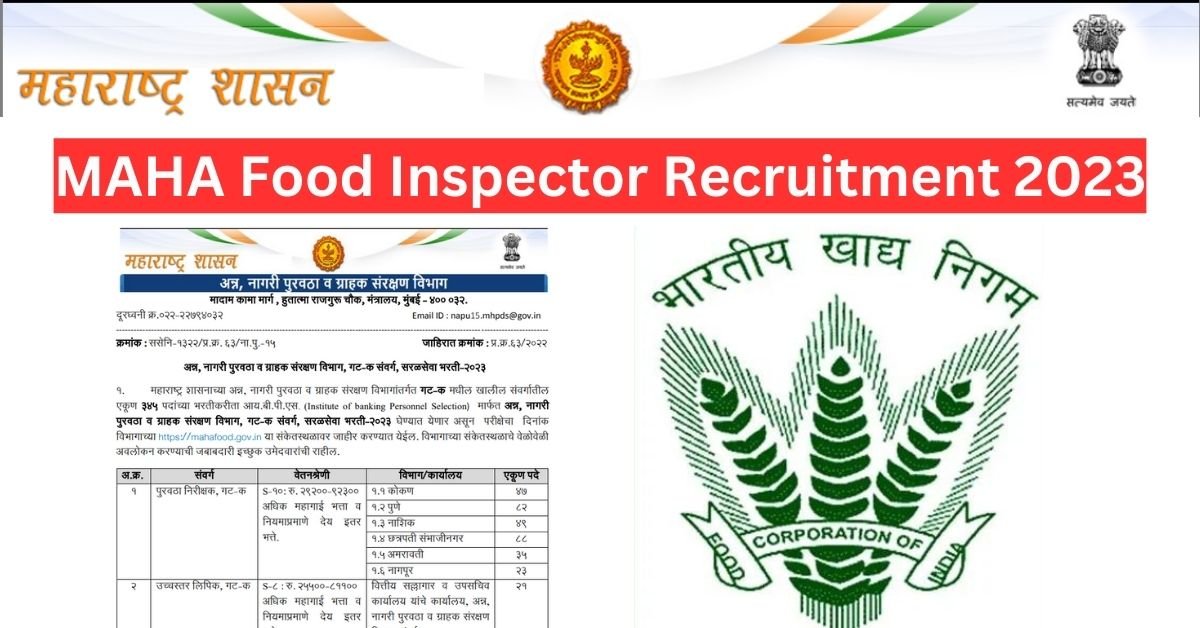 MAHA Food Inspector Recruitment 2023 Apply For 345 Group C Posts