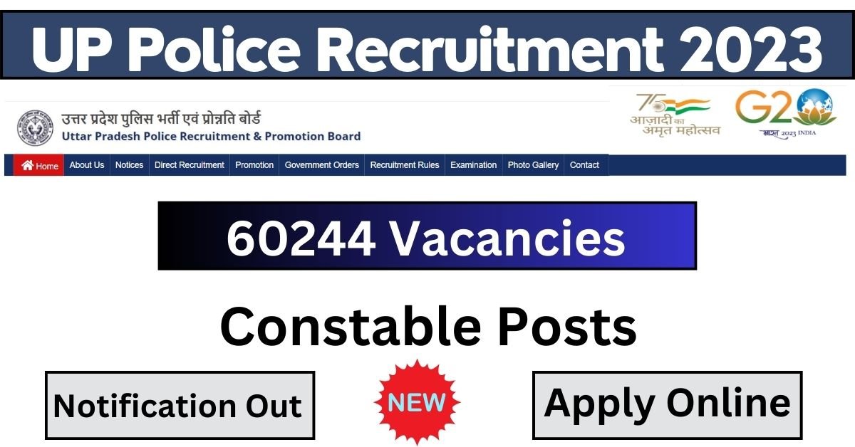 UP Police Recruitment 2023 Apply Online for 60244 Constable Posts