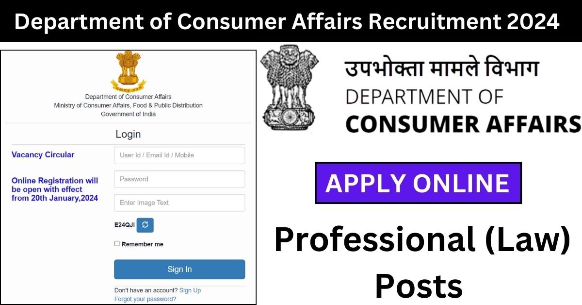 Department of Consumer Affairs Recruitment 2024 Apply For Professional Posts