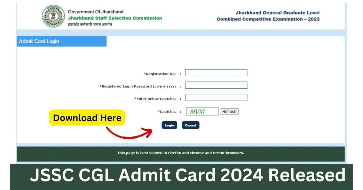 JSSC CGL Admit Card 2024 Released - JGGLCCE Hall Ticket