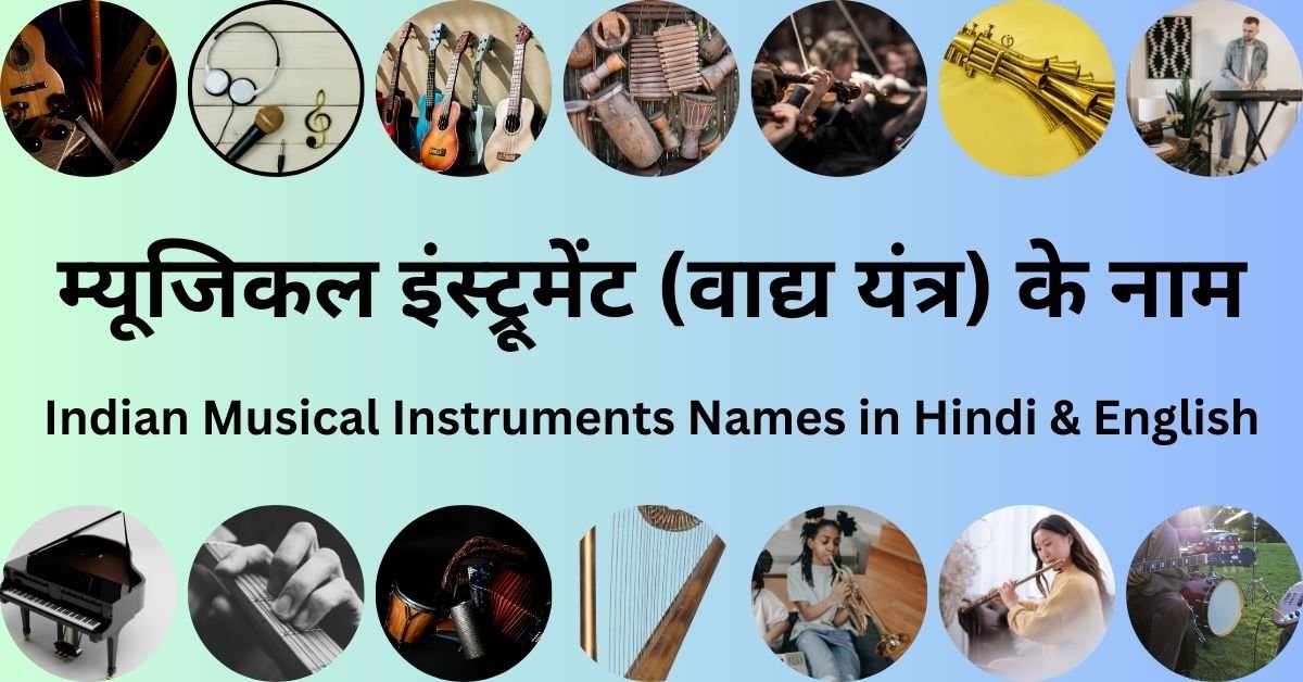 म्यूजिकल इंस्ट्रूमेंट (वाद्य यंत्र) के नाम - Indian Musical Instruments Names