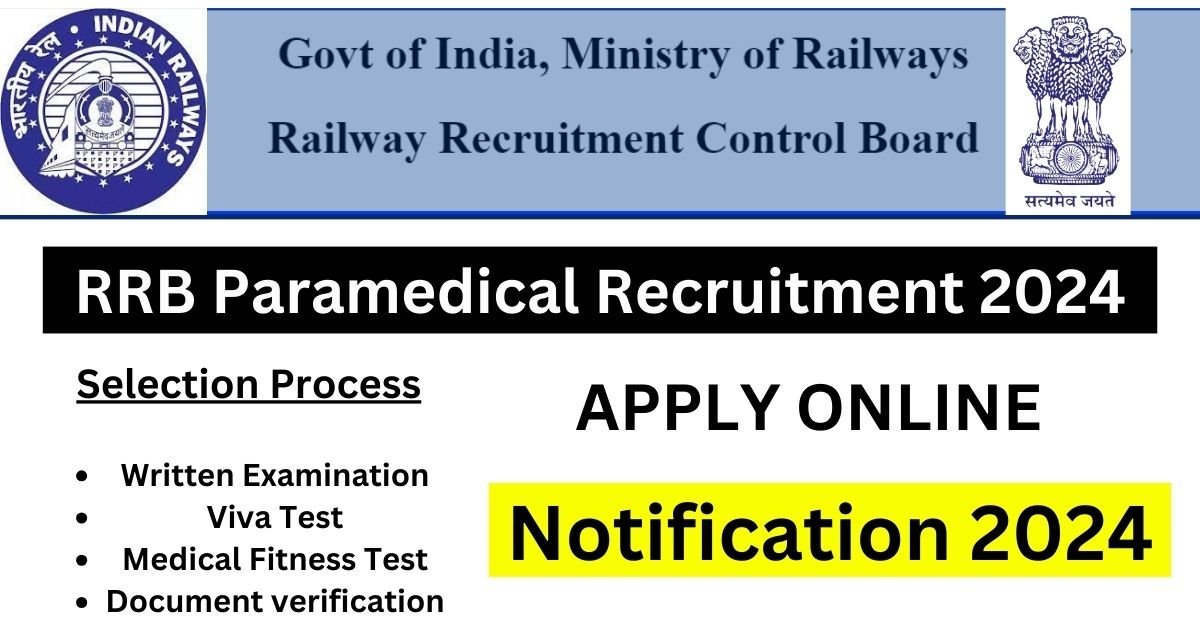 RRB Paramedical Recruitment 2024 Check Notification, Qualifications