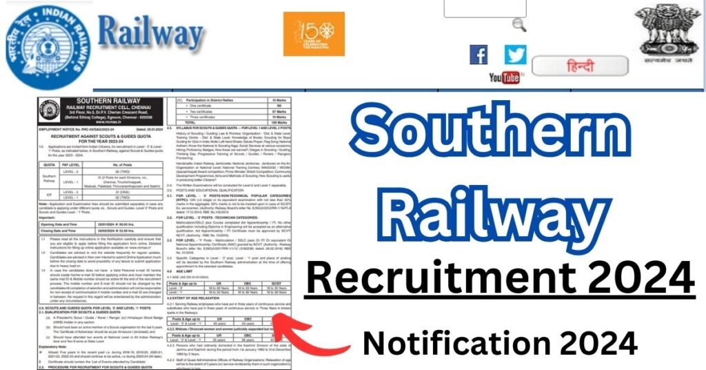 Southern Railway Recruitment 2024 For 17 Scouts Guides Quota Posts   Southern Railway Recruitment 2024 1024x536 