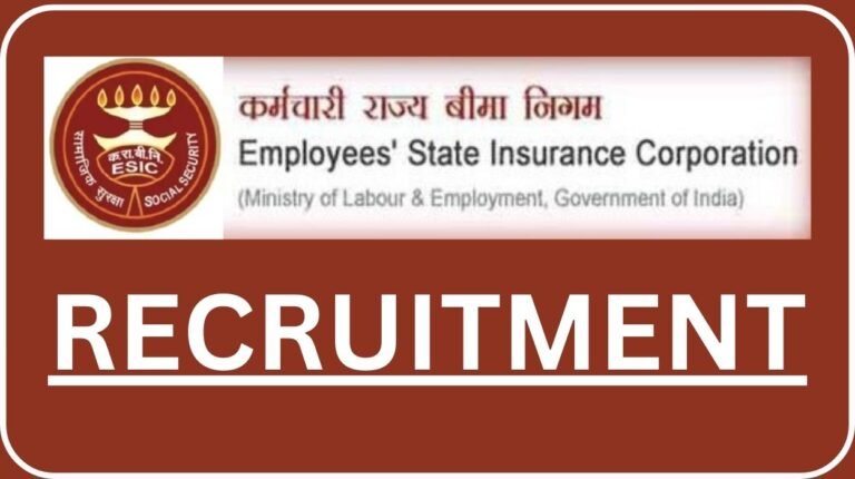 ESIC Recruitment 2024 Apply Online For Various Posts Salary Rs. 222543/-