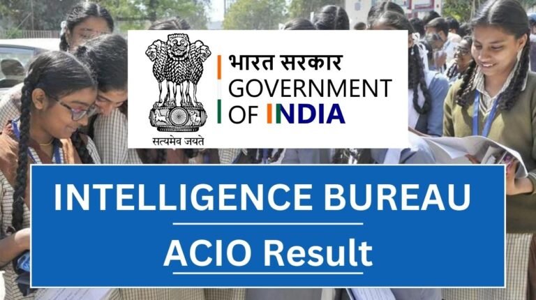 IB ACIO Executive Result 2024 Tier 1 Released Download mha.gov.in