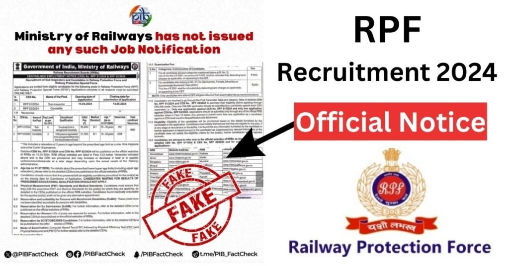 RPF Recruitment 2024 Notification Out For 4660 Constable And Sub-Inspector