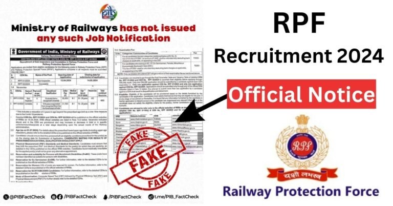 RPF Recruitment 2024 Notification Out for 4660 Constable and Sub-Inspector