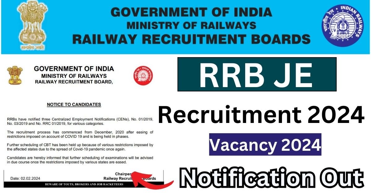 RRB JE Recruitment 2024 Apply Online Notification Out Check Exam Date