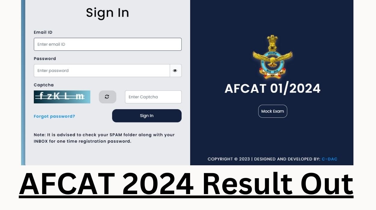 AFCAT 2024 Result Out - IAF AFCAT 01/2024 Results Link Here