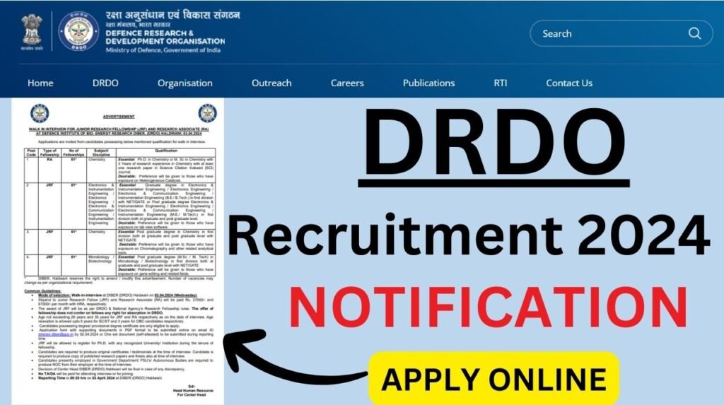 DRDO Recruitment 2024 Check Vacancies Qualification Age And   Drdo Recruitment 2024 3 1024x573 