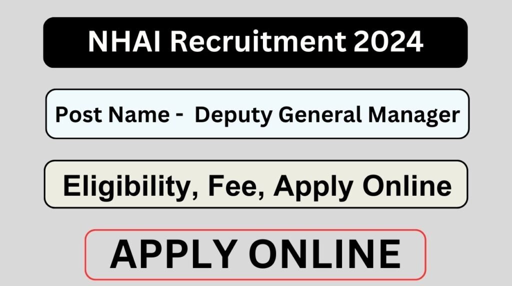 NHAI Recruitment 2024 Apply For Deputy General Manager Posts ...