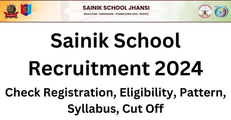 Sainik School Recruitment 2024 Notification for PGT and PGT Posts
