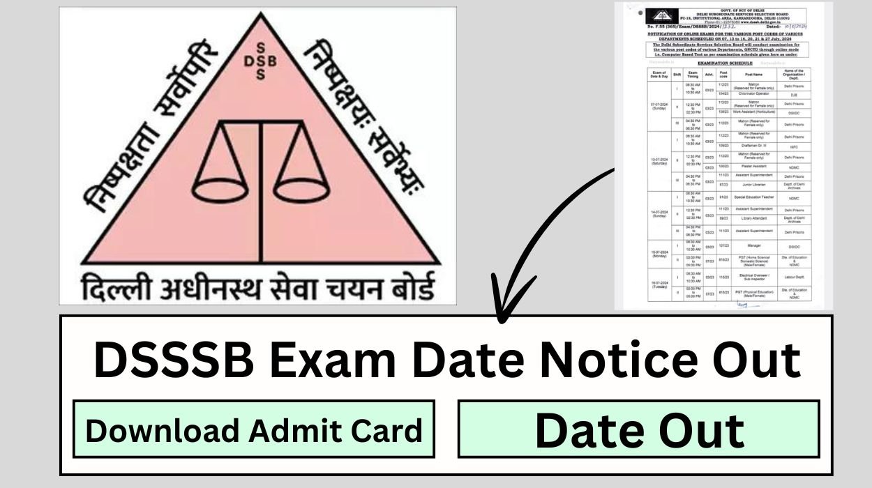 DSSSB Exam Date Notice (July 2024) – Download Admit Card