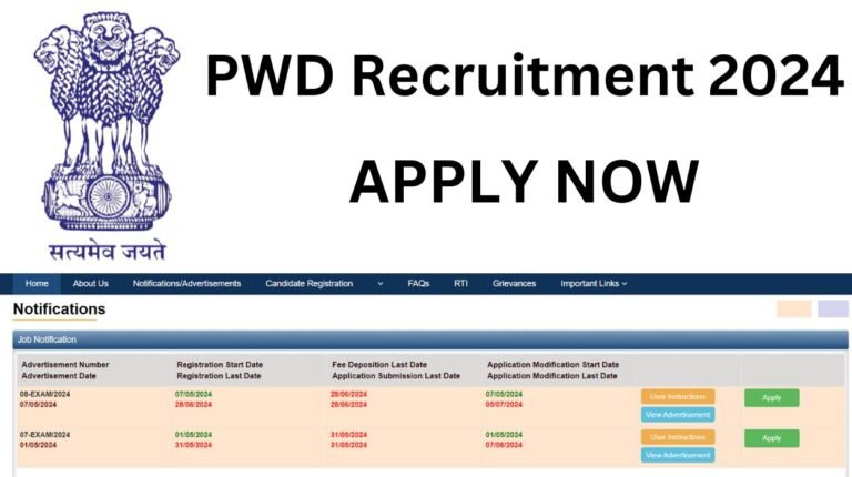 PWD Recruitment 2024 Apply Online For 4016 Posts