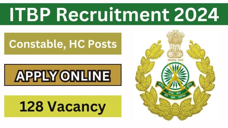 ITBP Recruitment 2024 Apply For 128 HC, Constable Animal Attendant Posts