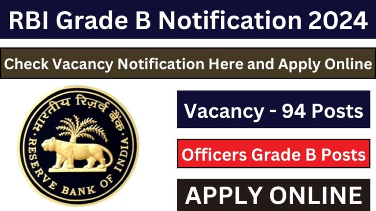 RBI Grade B Notification 2024 Application Process, Eligibility, Important Dates and more