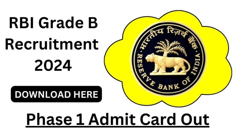 RBI Grade B Recruitment 2024: Apply for 94 Vacancies, Exam Date, Phase 1 Admit Card Out