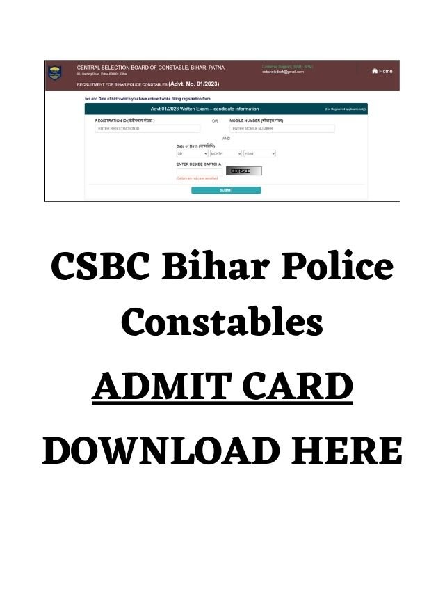 Bihar Police Constables Recruitment 2023 Admit Card for 21391 Post