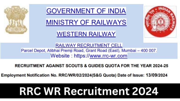 RRC WR Recruitment 2024 - Notification Out for Various Posts