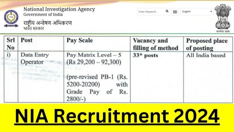 Nia Recruitment 2024 Apply Online For Data Entry Operator Posts