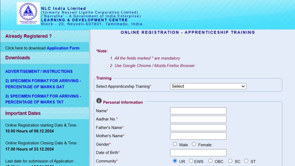 NLC Recruitment 2024 Apply Online for 588 Graduate & Technician Apprentice Posts