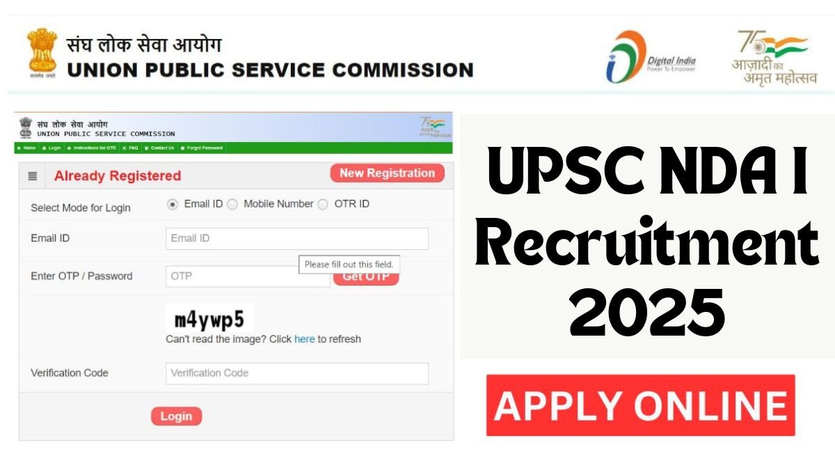 UPSC NDA I Recruitment 2025 Notification Out for 406 Posts Apply Online