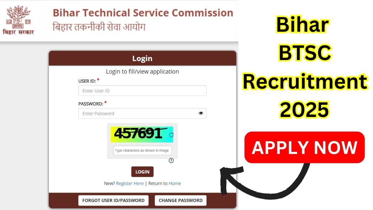 Bihar BTSC Recruitment 2025 Apply Online Insect collector Posts