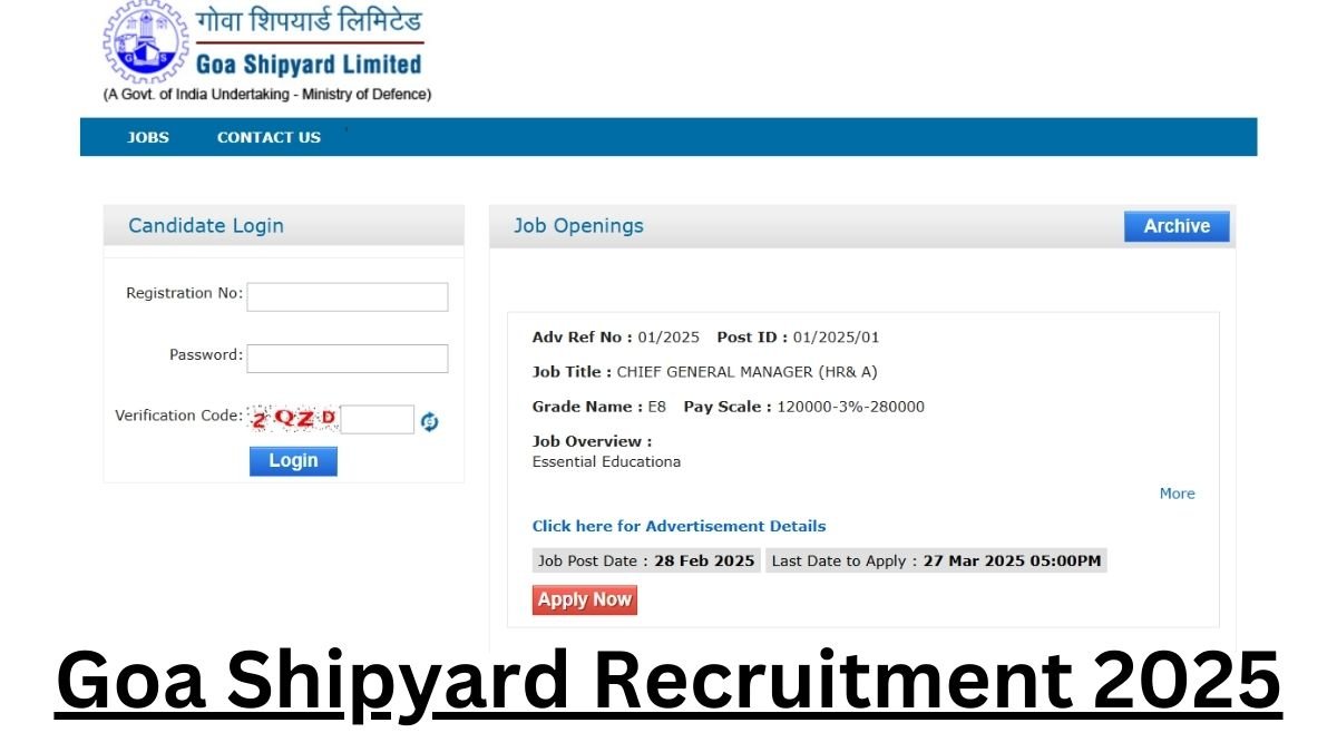Goa Shipyard Recruitment 2025