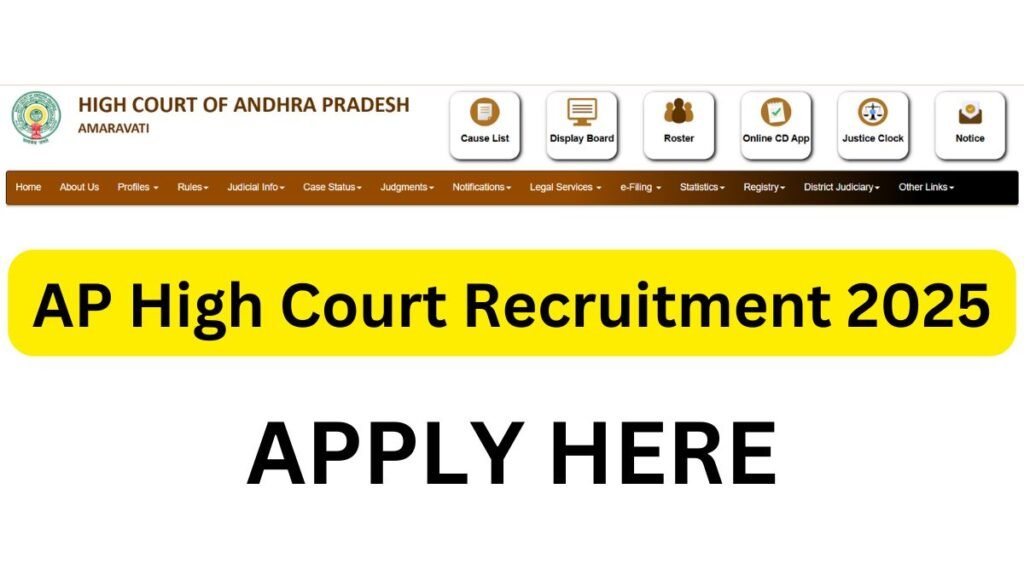 AP High Court Recruitment 2025 for 14 Vacancy Apply online