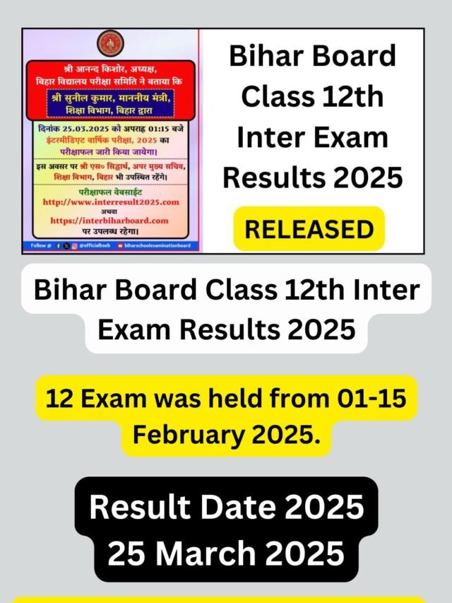 Bihar 12th Result 2025