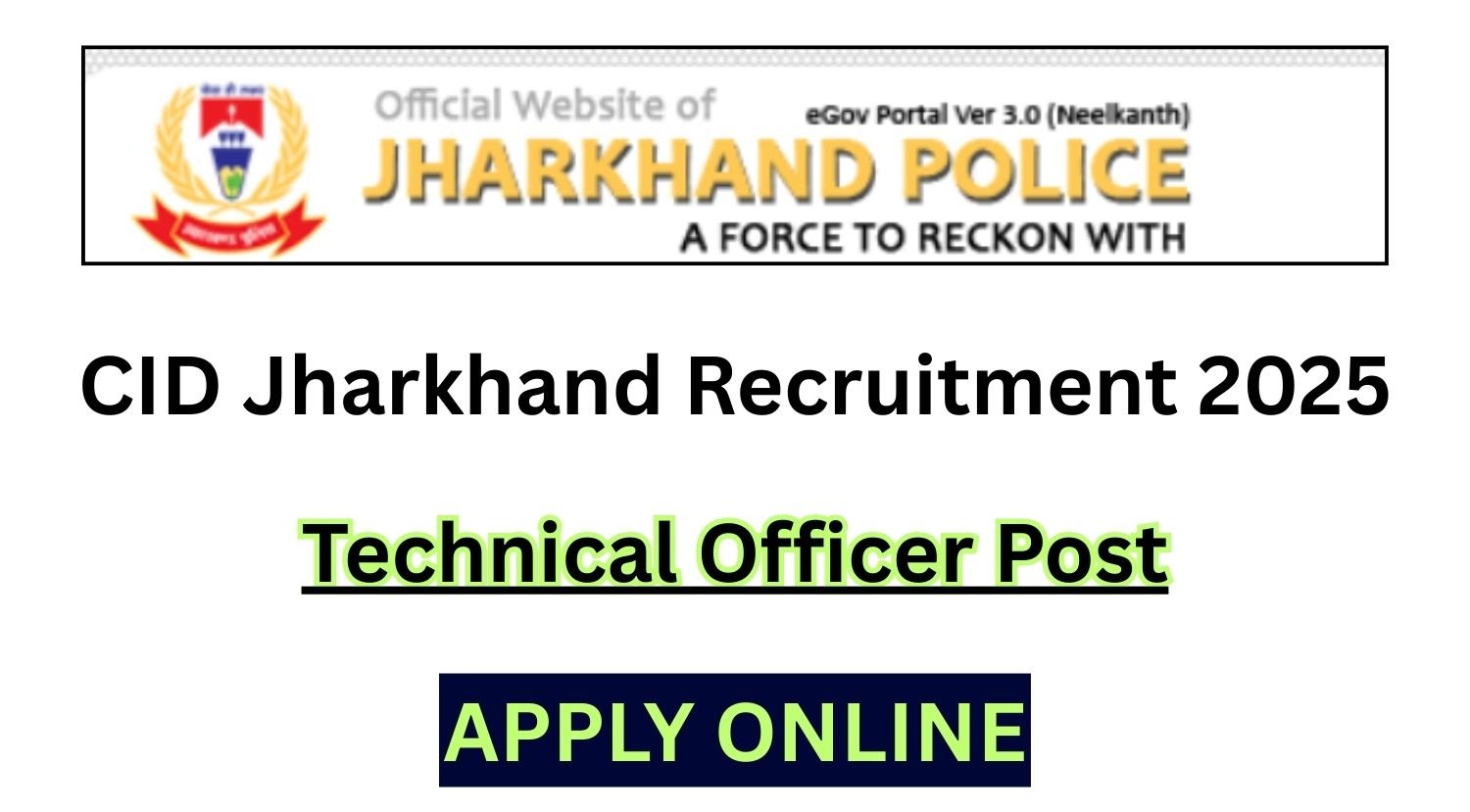 CID Jharkhand Recruitment 2025