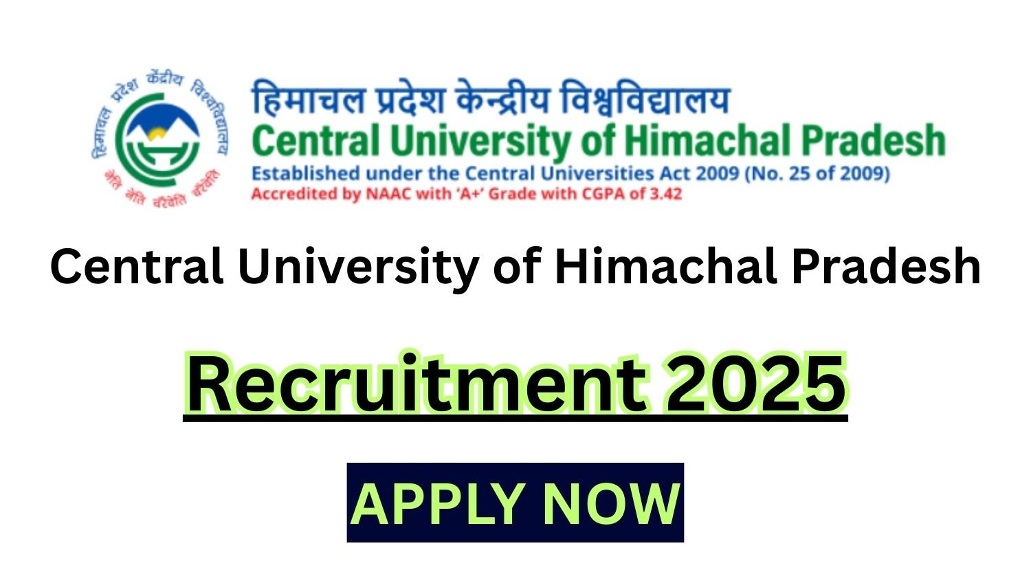 Central University of Himachal Pradesh Recruitment 2025 for Finance Officer Posts Apply online