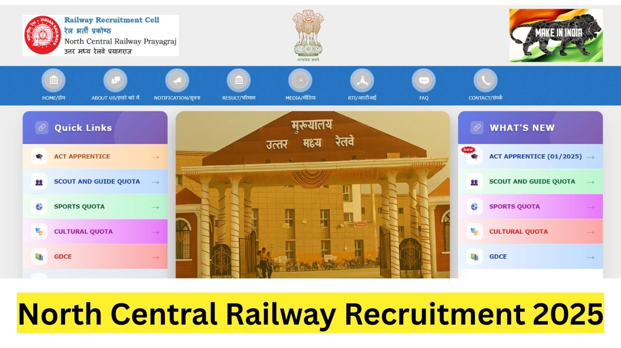North Central Railway Recruitment 2025 Apply Here for 1763 Apprentice Posts