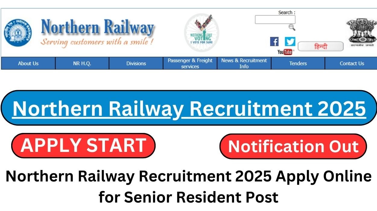 Northern Railway Recruitment 2025 Apply Online for Senior Resident Post