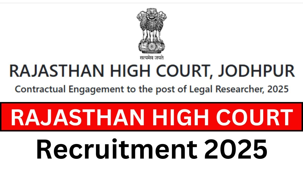 Rajasthan High Court Recruitment 2025 Apply Online For Legal Researcher Posts