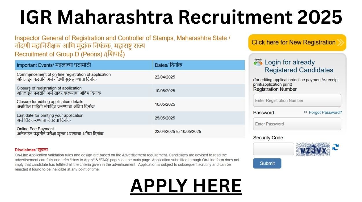 IGR Maharashtra Recruitment 2025