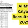 AIIMS Kalyani Senior Resident Recruitment 2025