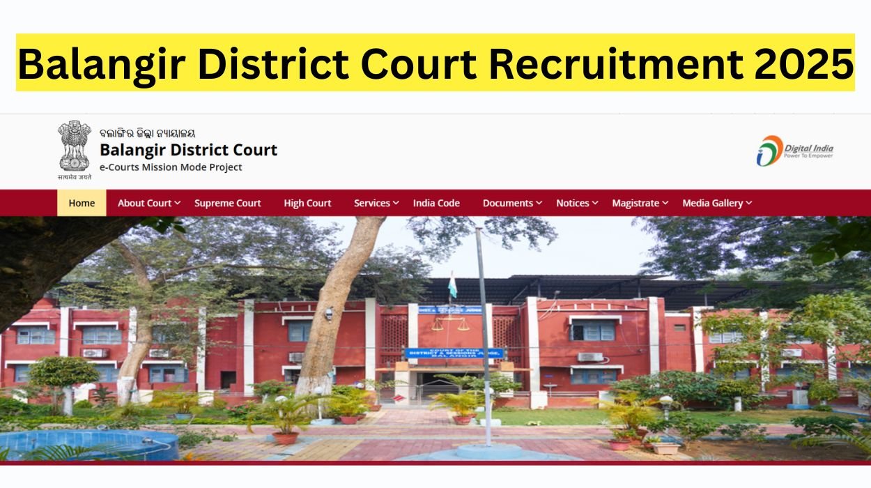 Balangir District Court Recruitment 2025 for 35 Vacancies Apply offline