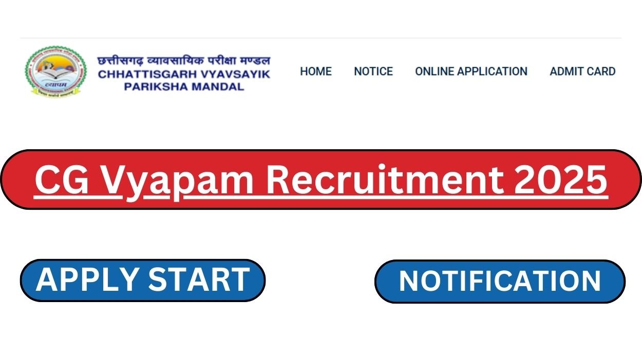 CG Vyapam Recruitment 2025 for Sub Engineer Posts 113 Vacancies Apply