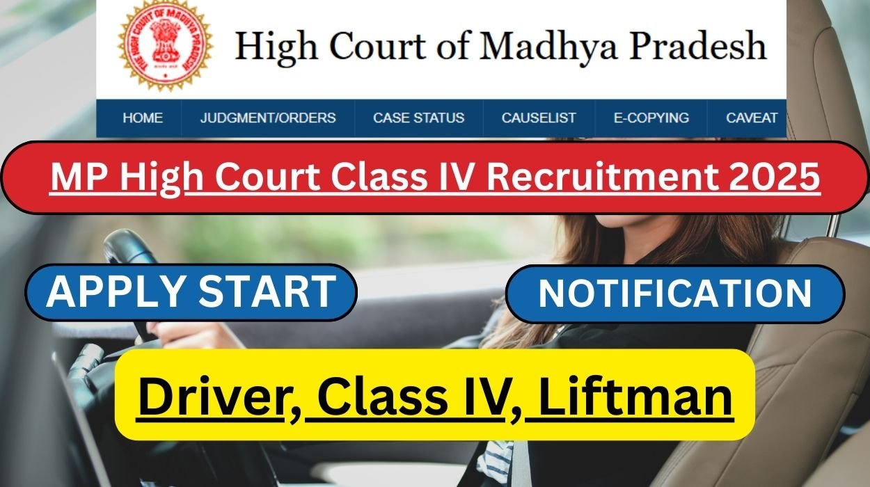 MP High Court Class IV Recruitment 2025 for 78 Vacancies Apply online