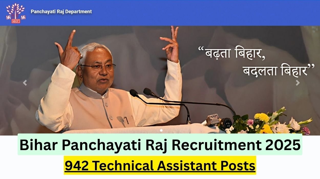 Bihar Panchayati Raj Recruitment 2025 for 942 Technical Assistant Posts